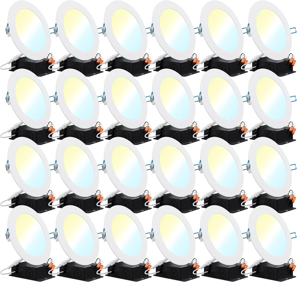 24 Pack 6 Inch Ultra Thin LED Recessed Ceiling Lights A782