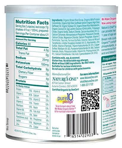 12.7oz 6 Pack Organic Toddler Formula Z2355