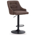 Brown Faux Leather Swivel Bar Stool N575312