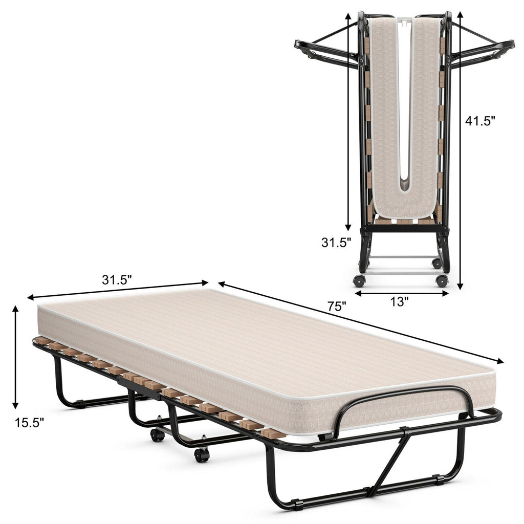 Folding Bed with Memory Foam Mattress C651964