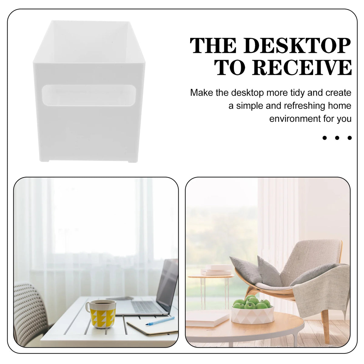 White 21X15X14CM Storage Bin D847
