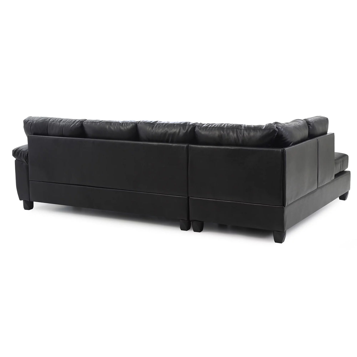 Black Faux Leather L Shape Sectional Sofa M6762