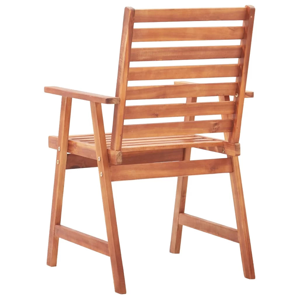 2 pcs Acacia Wood Patio Dining Chairs with Cushions I19726