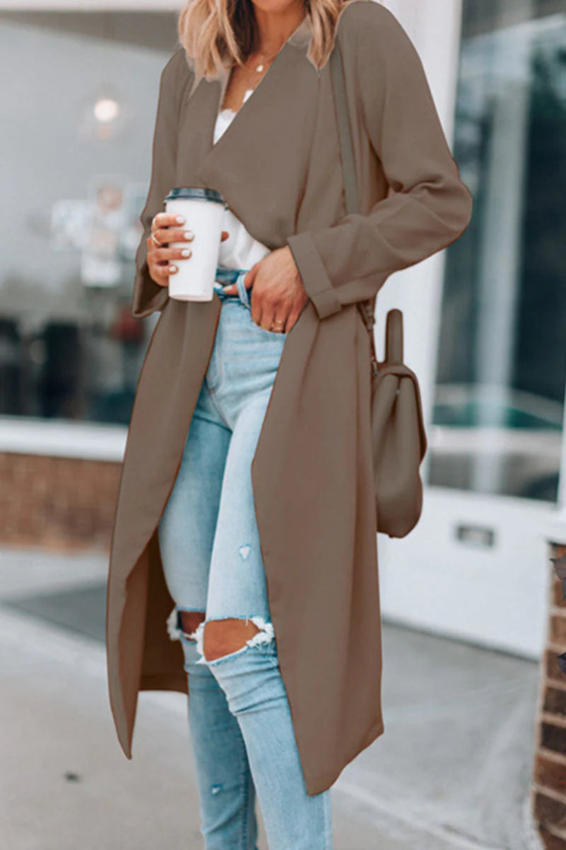 Casual Solid Outerwear Z383