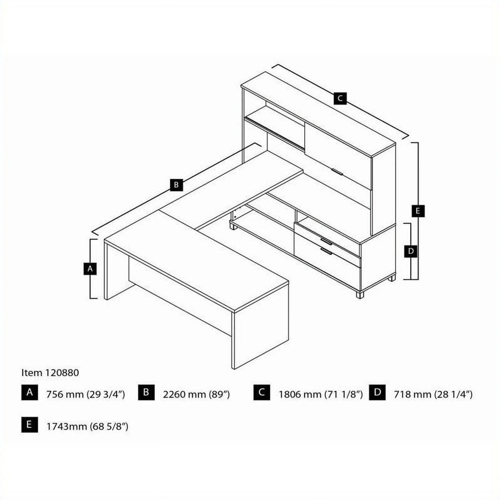 U-Desk with Hutch A8130