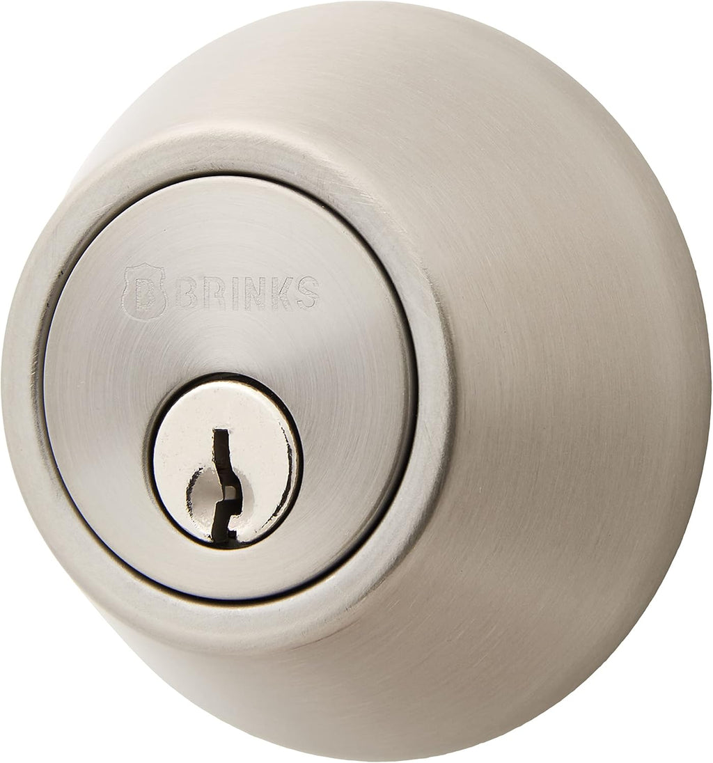 Satin Nickel Keyed Entry Door Knob and Deadbolt Set, Pack of 2 C908823