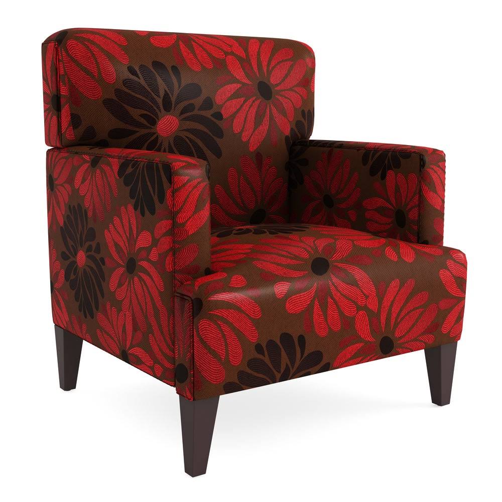 Multi-Color Fabric Armchair with Solid Wood Legs N71291