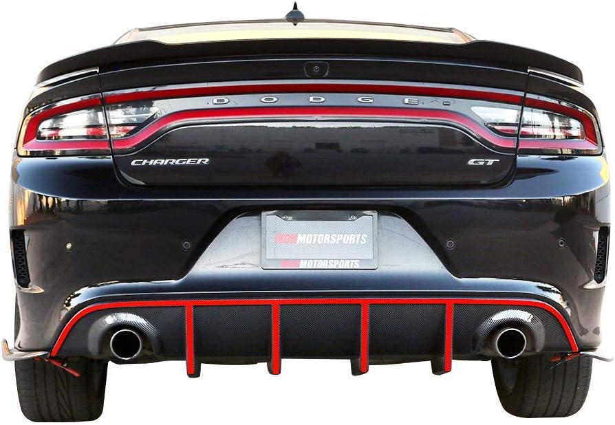 Rear Diffuser with Red Reflective Tape I42520