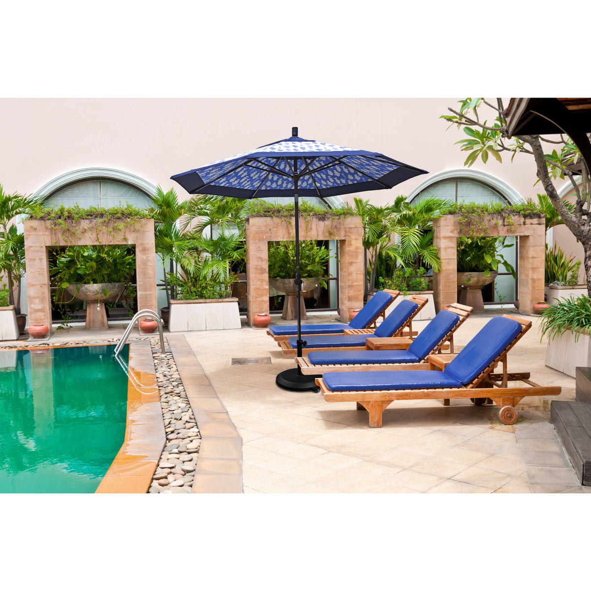 9' Aluminum Market Umbrella Collar Tilt V879