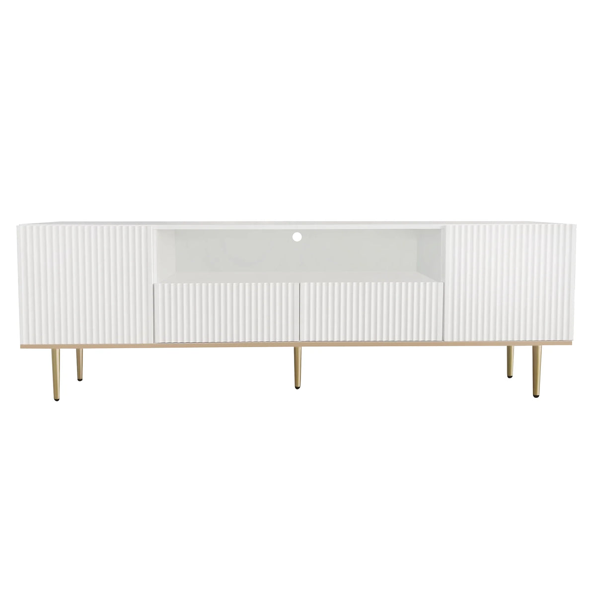 White TV Stand with 2 Drawers and 2 Cabinets S22922