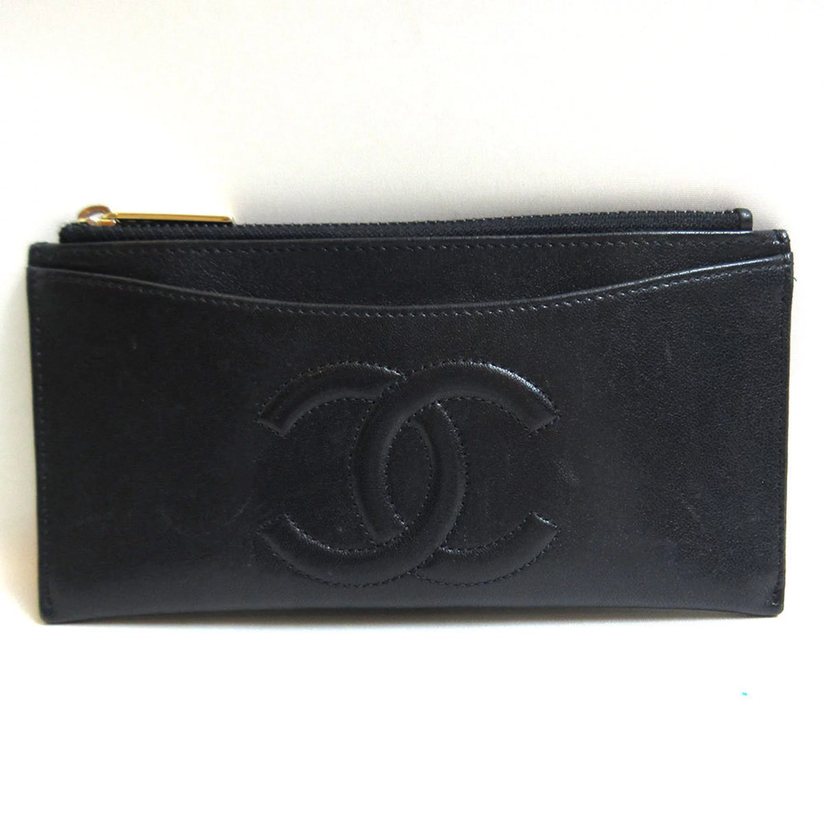 Pre-Owned Black Wallet Card Case B8104