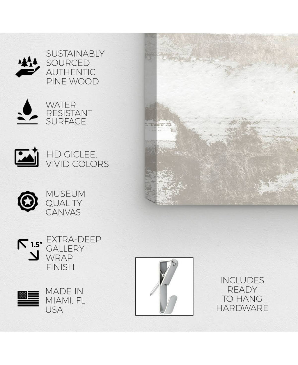 White Abstract Canvas E150887
