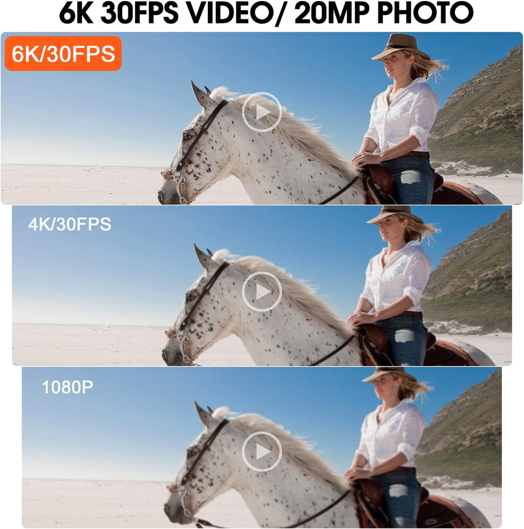 Grey Waterproof Action Camera with Stabilization W456