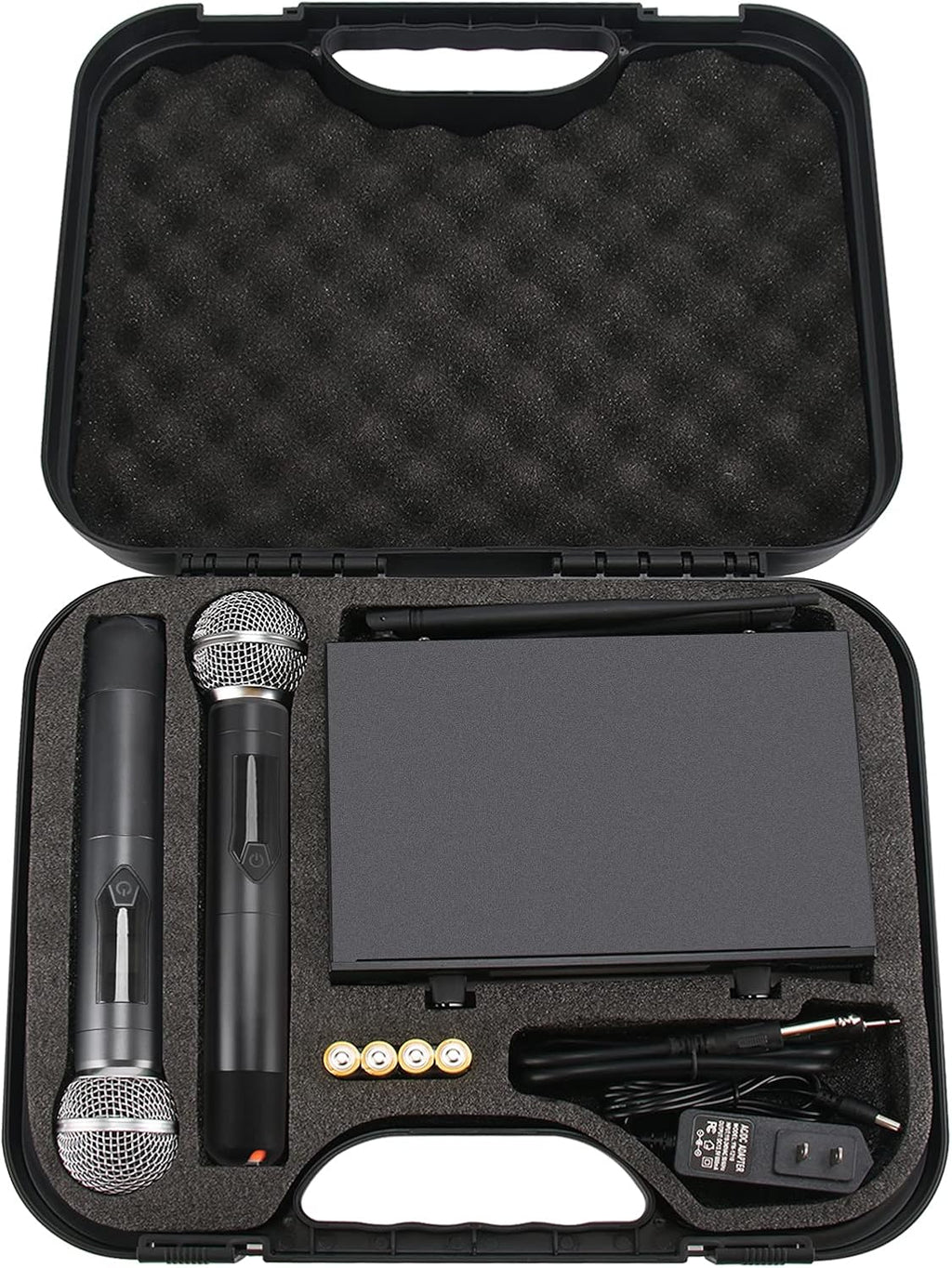 Wireless Microphone System Metal UHF Dual Handheld 20 Channels L42158