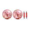 4 Pcs Glitter Ball and Pump Set Round Outdoor Indoor Pool Game Play Toy Golden Sequin Beach Ball I483264