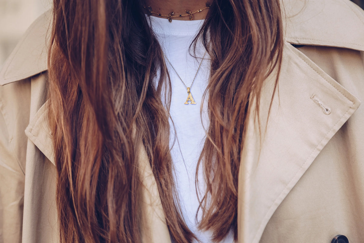 14k Solid Gold Letter I Pendant R94874