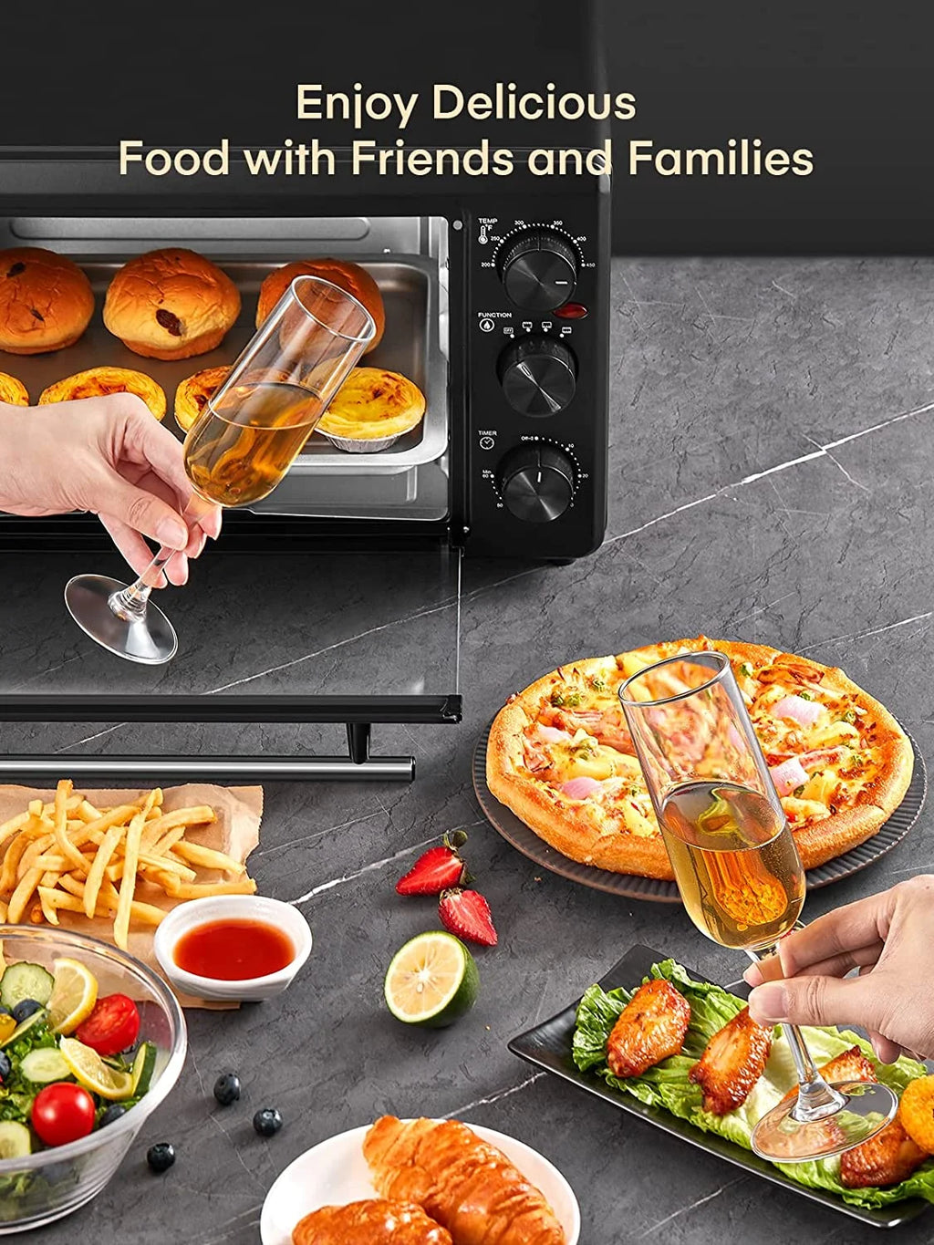 6-Slice Stainless Steel Toaster Oven with Timer, 1500 Watt D2676