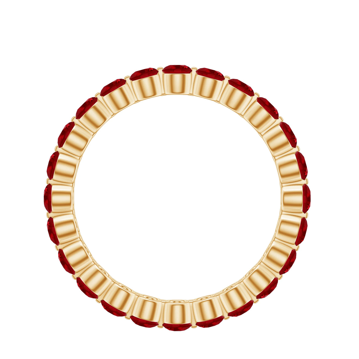 Lab Created Ruby Eternity Ring, 10K Yellow Gold, US 4.25 D617
