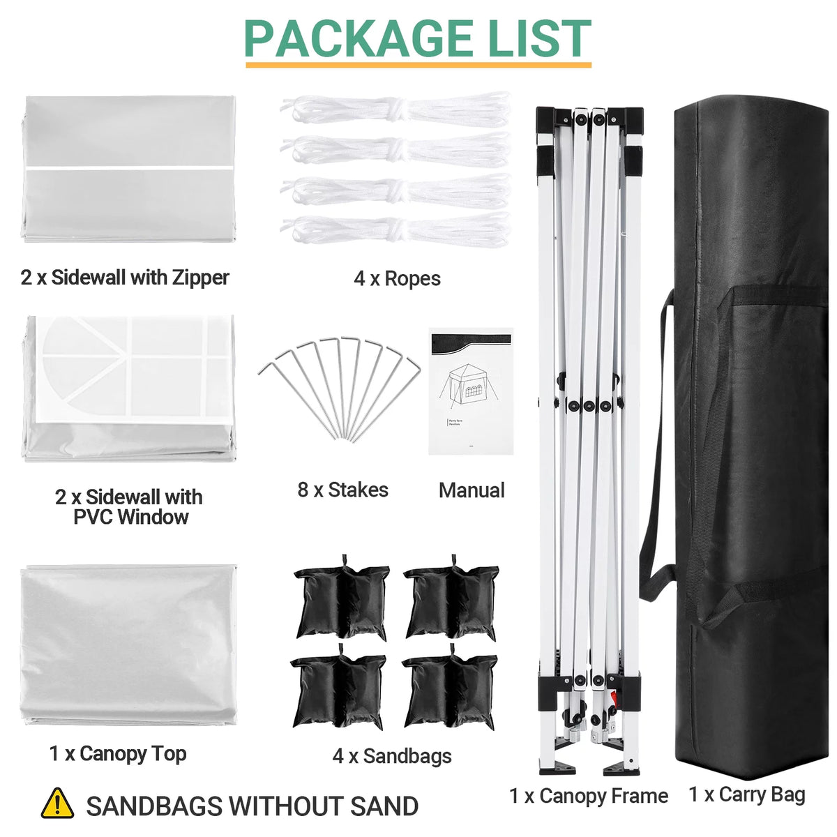 10' x 10' Pop-up Canopy Tent with 4 Removable Sidewalls and Carrying Bag, Black X947015