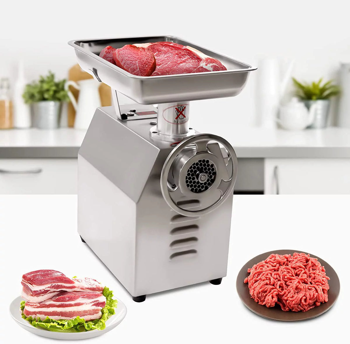 Commercial Electric Meat Grinder Stainless Steel 1100W F65271
