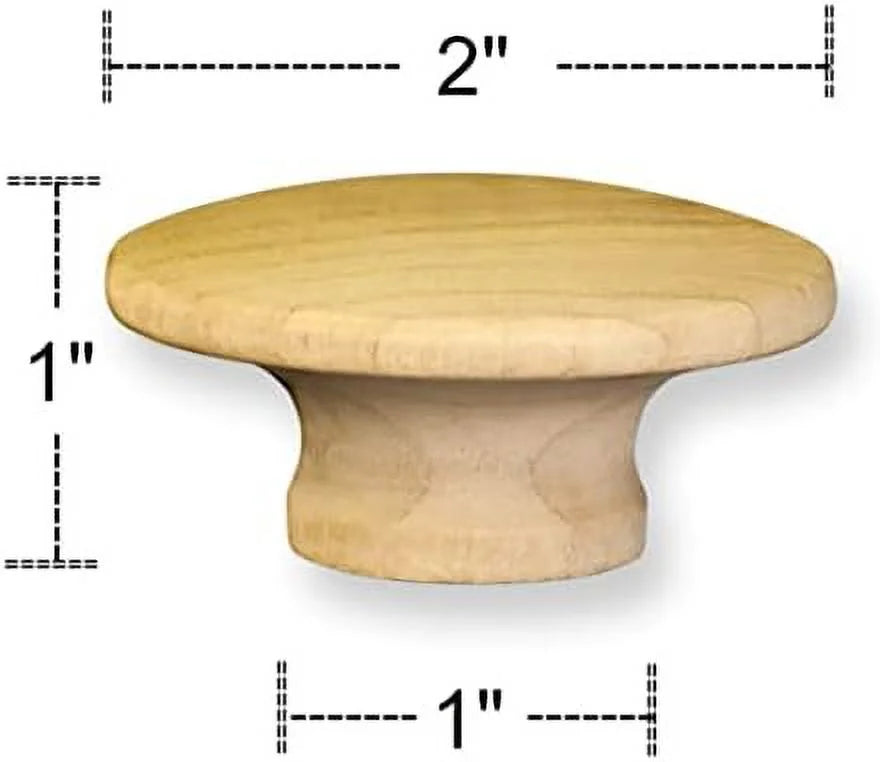 10 Pcs 2" Round Unfinished Birch Wood Drawer Knob G83208