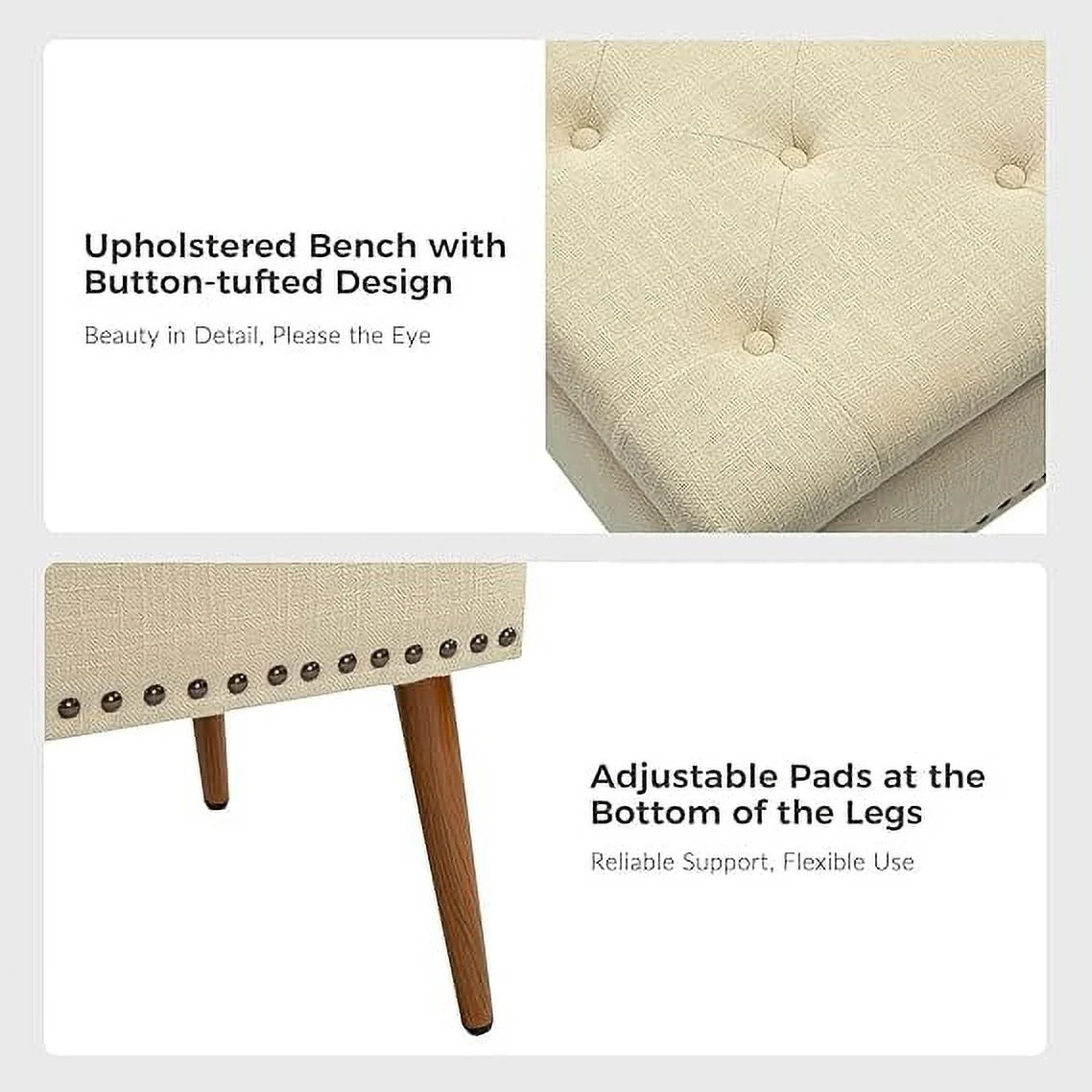 47" Upholstered Storage Bench Ottoman B835