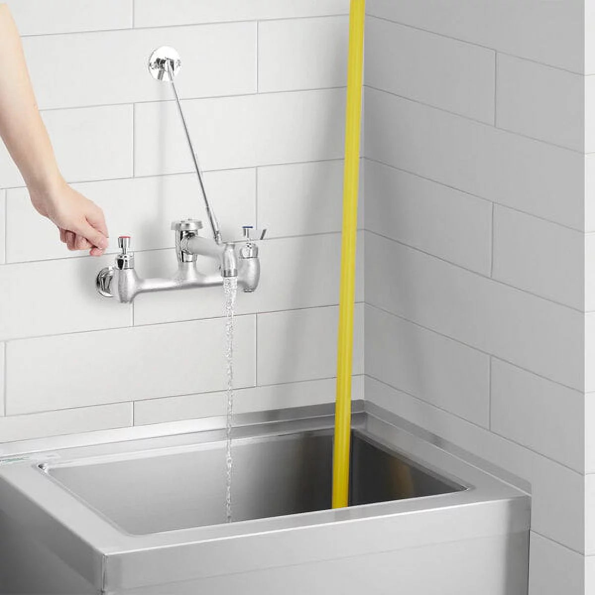 Wall-Mounted Mop Sink Faucet with 8" Centers C340253