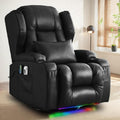Brown Velvet Power Recliner Sofa with Massage & Heat E3792