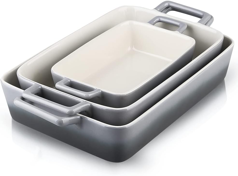 3-Piece Ceramic Rectangular Baking Dish Set, 12 x 8.5 Inches X90808