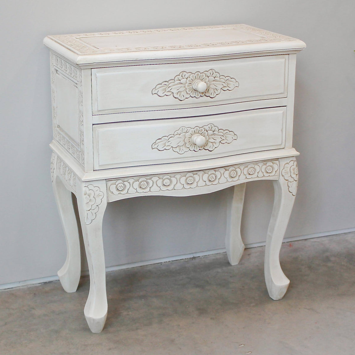 White 2-Drawer End Table E98784