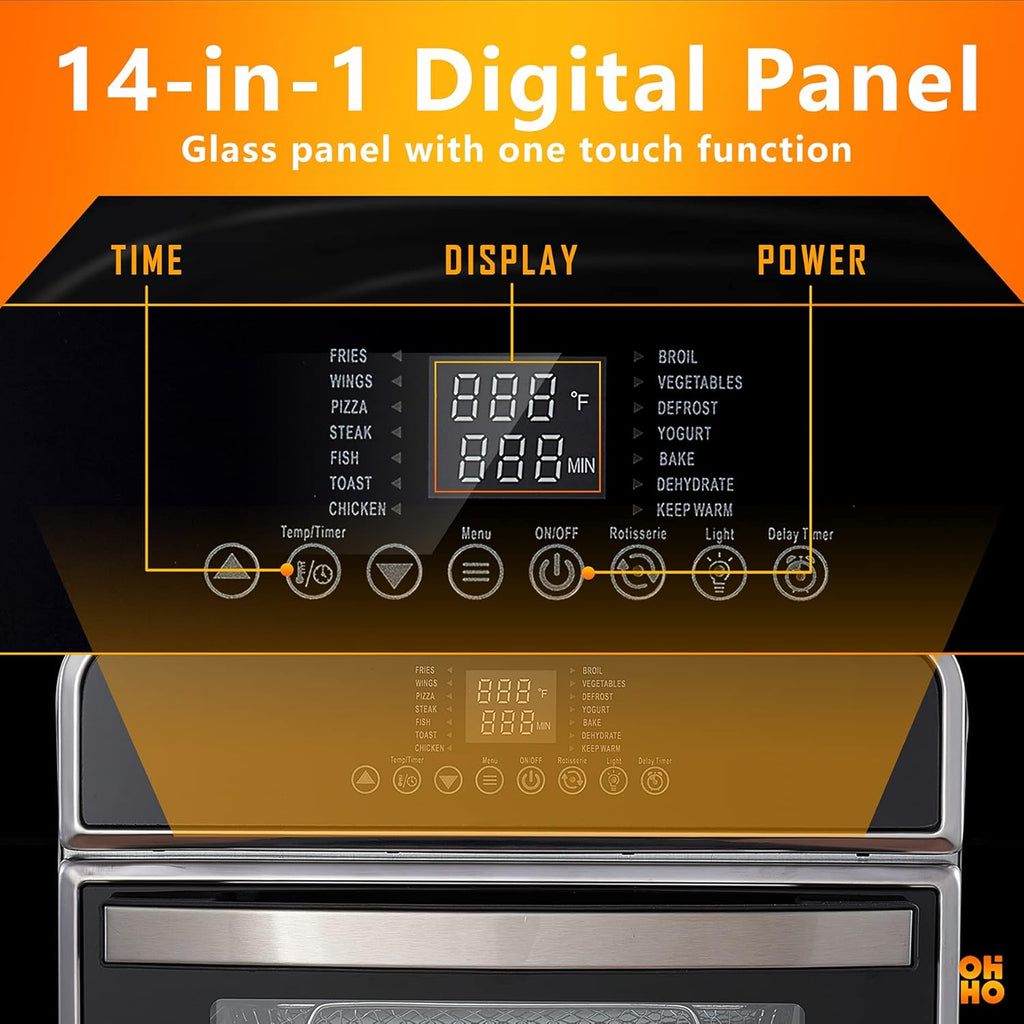 15L Stainless Steel Air Fryer Toaster Oven V1088