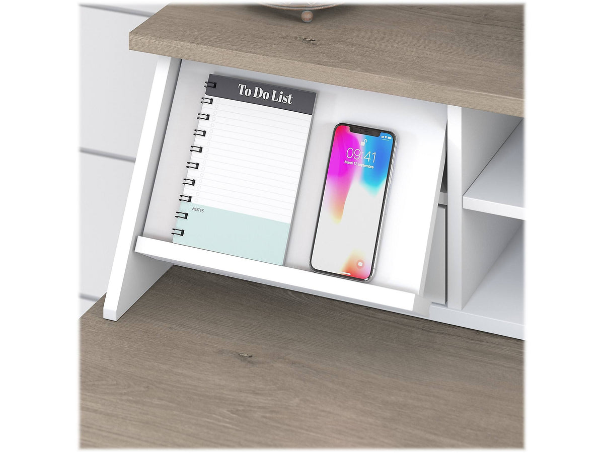 L Shaped Computer Desk with 5 Shelf Bookcase U67791