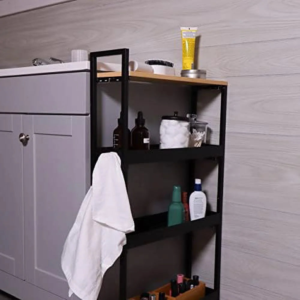 Slim 4 Tier Narrow Storage Cart With Wheels T49560