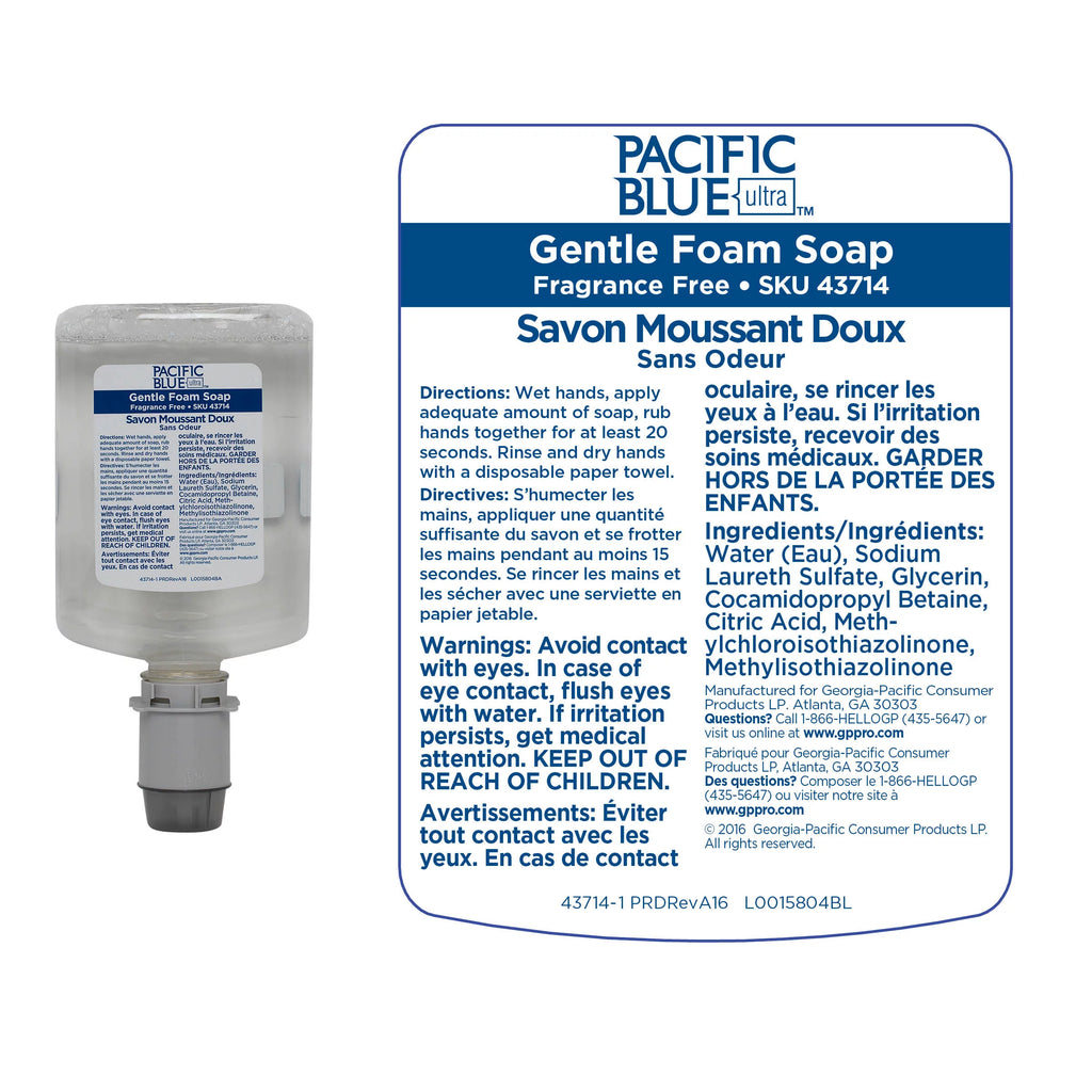 Fragrance-Free Dye-Free Foam Hand Soap Refill, 1200 mL, 4 Refills Y4815