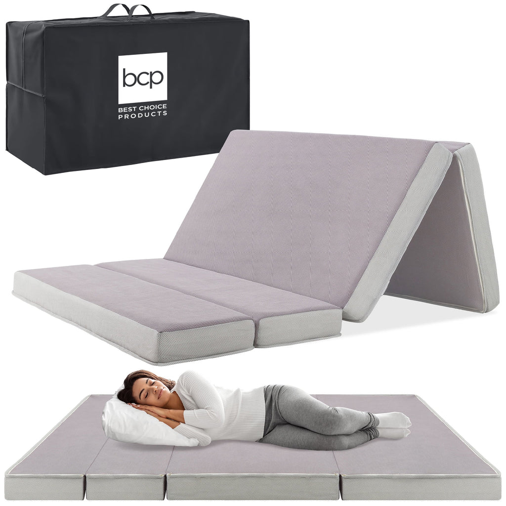 4in Thick Folding Portable Twin Mattress Topper with Carry Case V235
