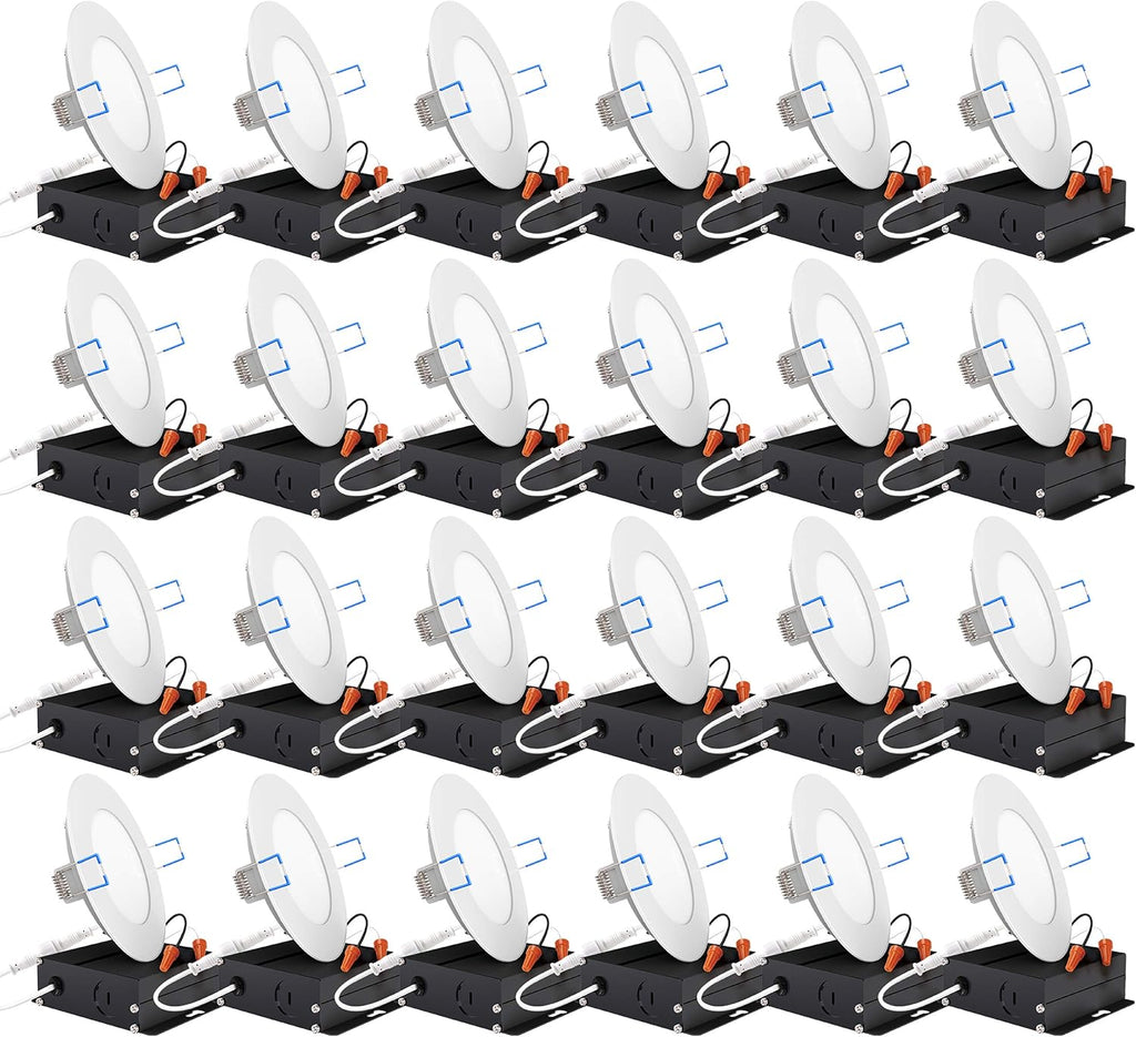 24 Pack 6 Inch Ultra Thin LED Recessed Ceiling Lights A782