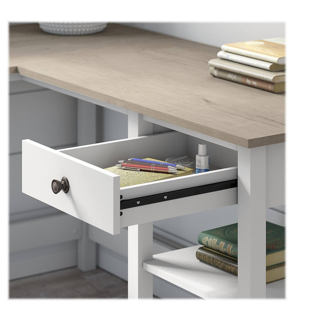 L Shaped Computer Desk with 5 Shelf Bookcase U67791