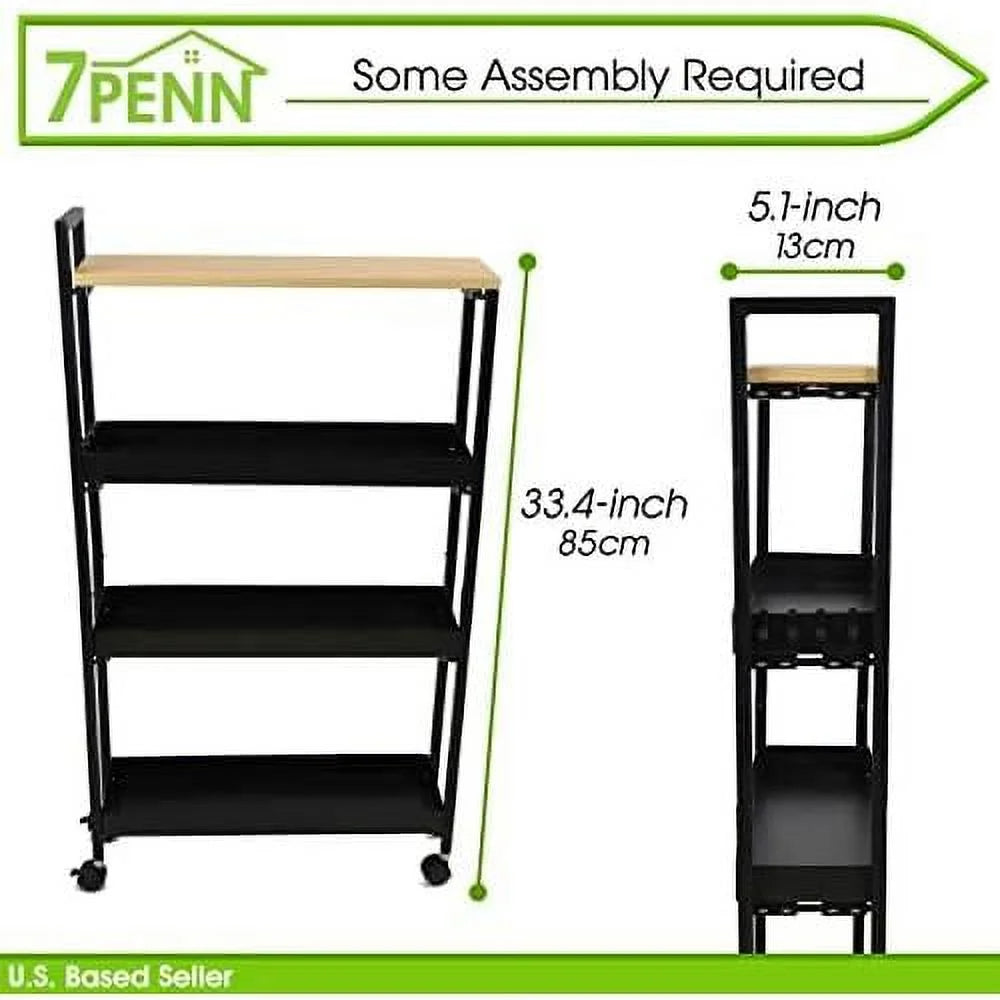 Slim 4 Tier Narrow Storage Cart With Wheels T49560