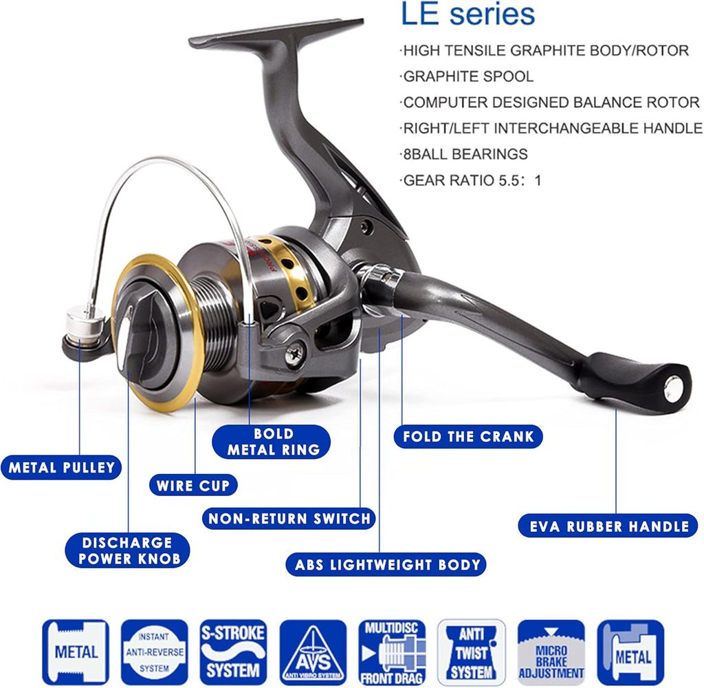 6FT 9FT Carbon Fiber Telescopic Fishing Rod and Reel Combo V675559