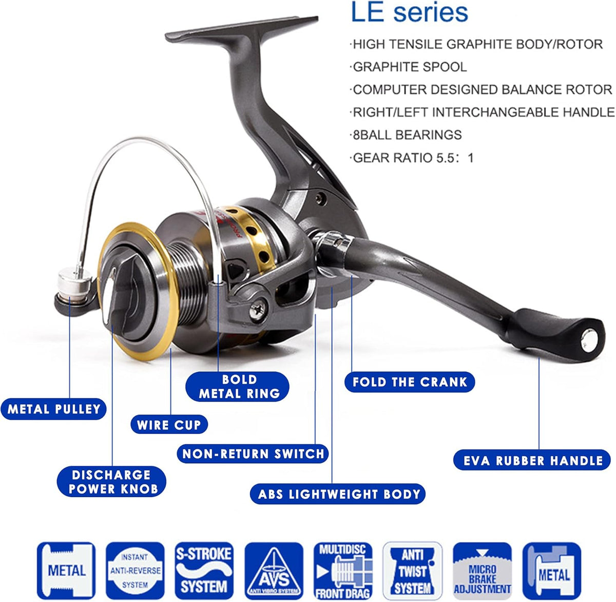 6FT 9FT Carbon Fiber Telescopic Fishing Rod and Reel Combo V675559
