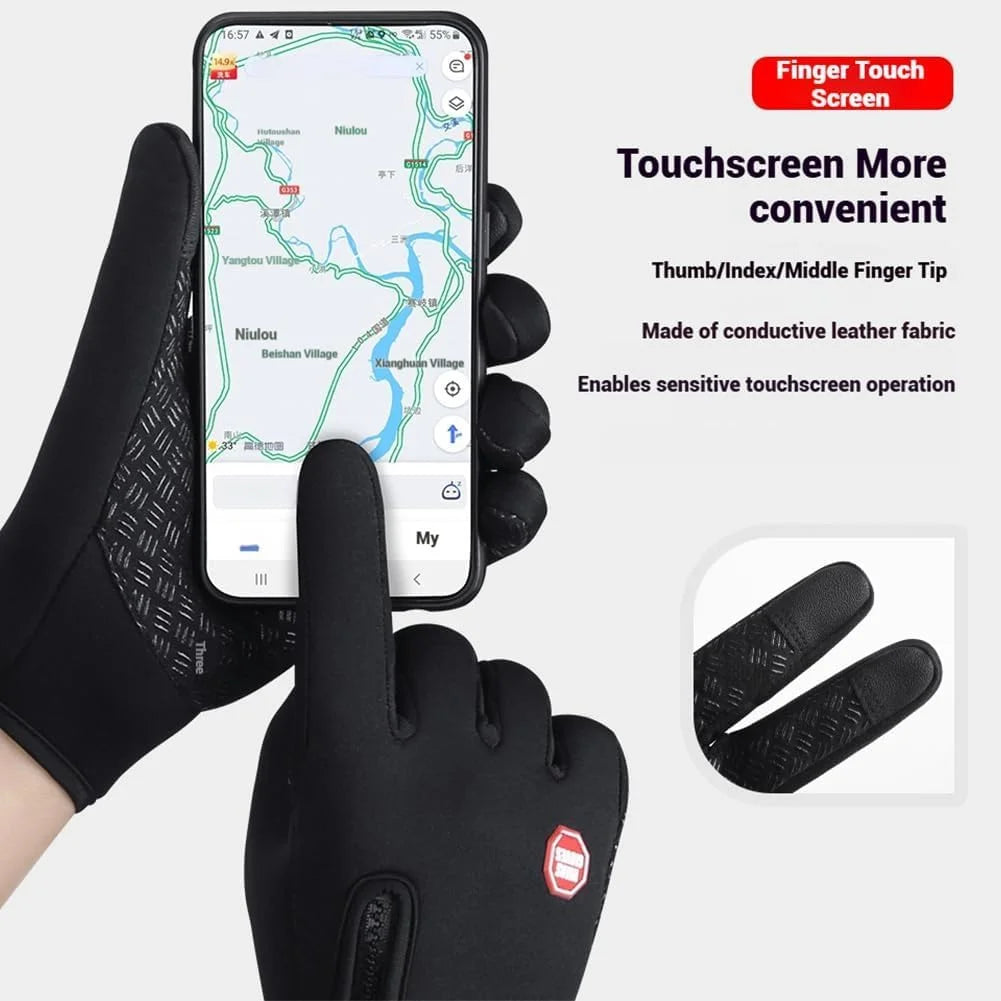 Waterproof Windproof Thermal Touchscreen Gloves with Non-Slip Grip H717