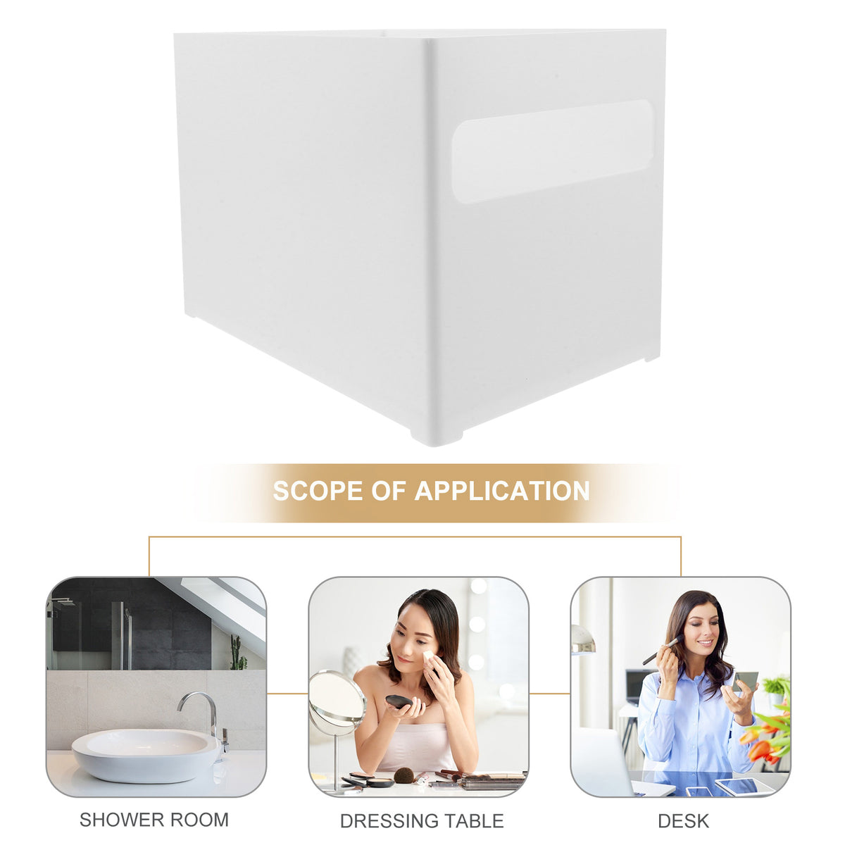 White 21X15X14CM Storage Bin D847