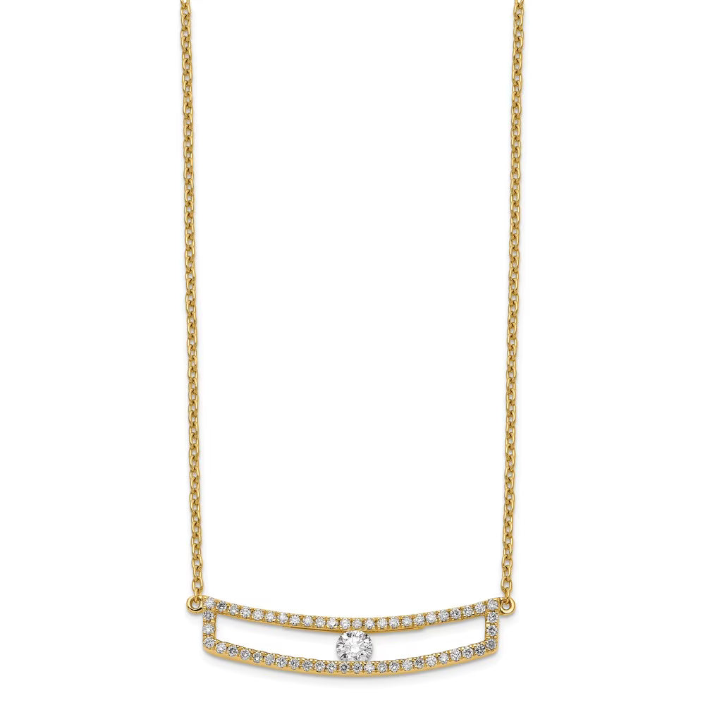 14kt Yellow Gold Polished Diamond Necklace 15.75 inch K72306