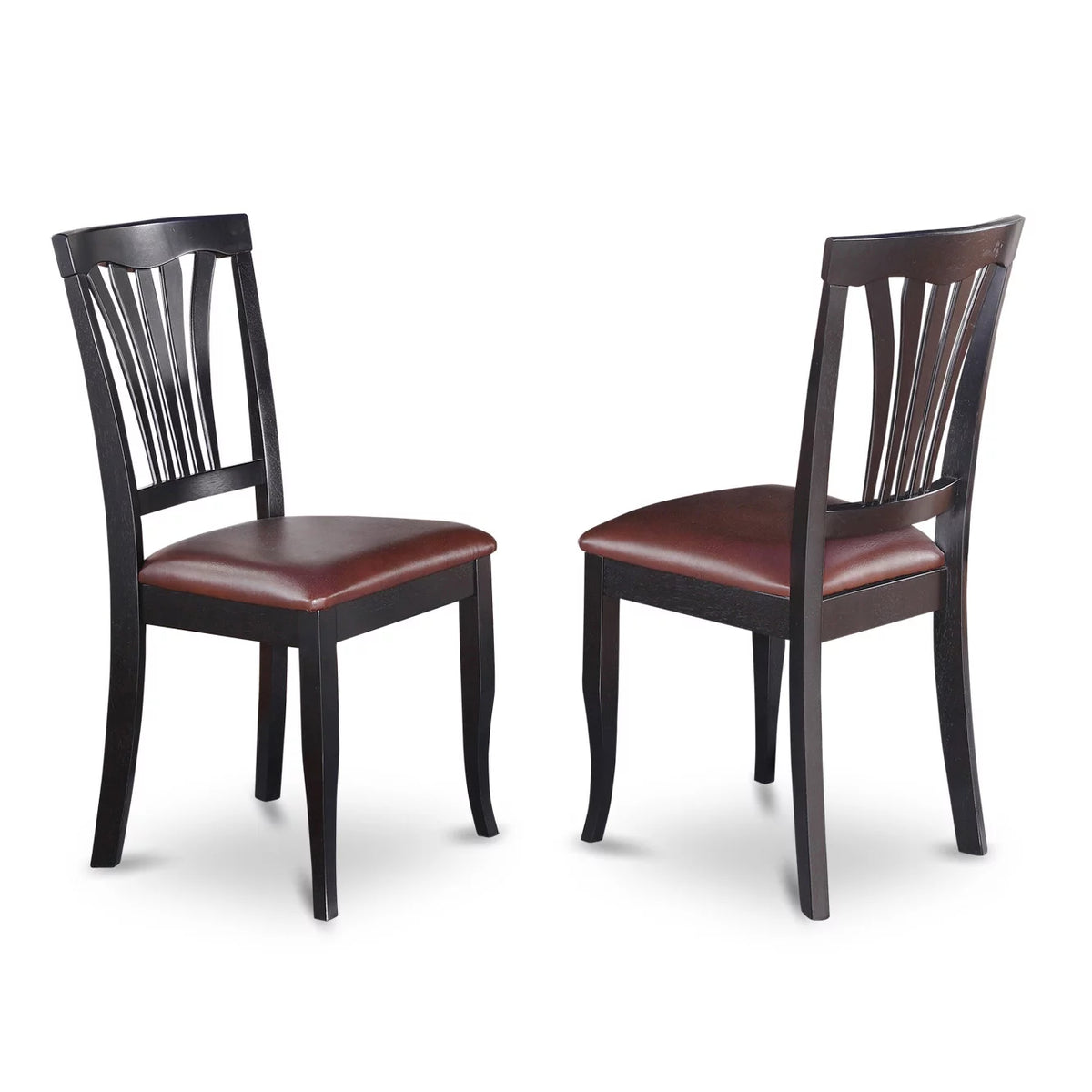 Black Faux Leather Dining Chairs Set of 2 U56802