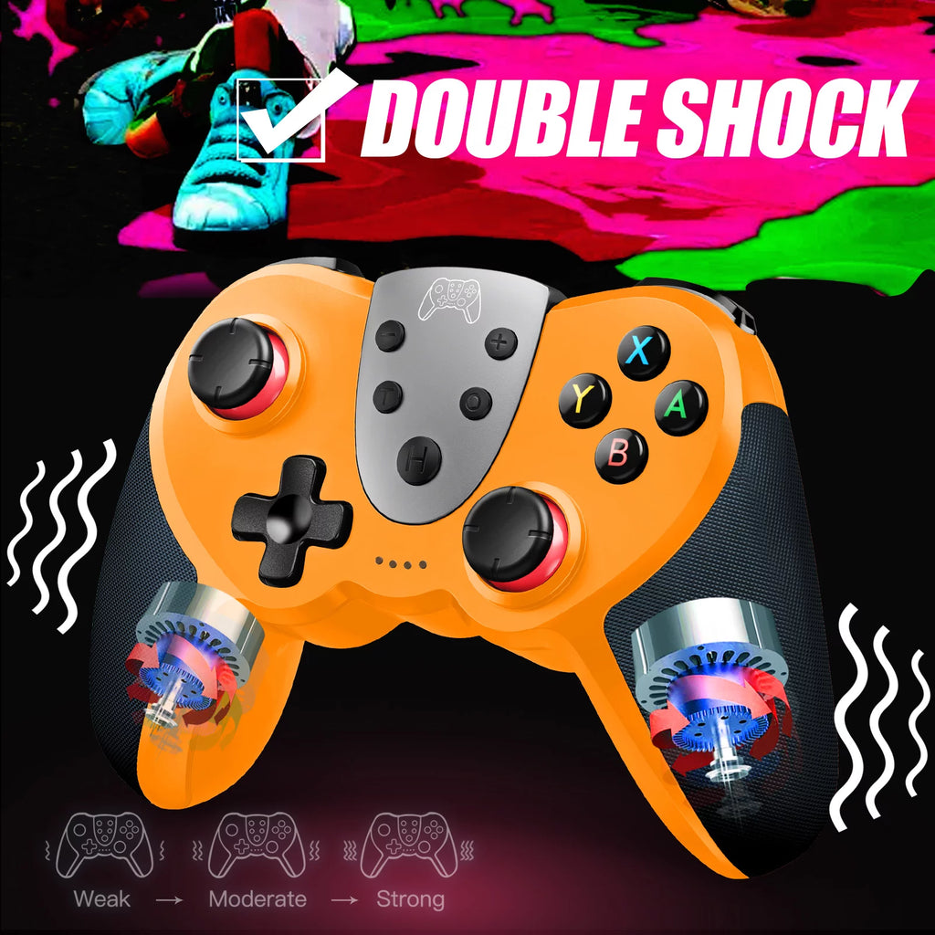 Wireless Controller with 4 Vibration Levels, Adjustable Turbo Speed, NFC Technology (Orange) A436