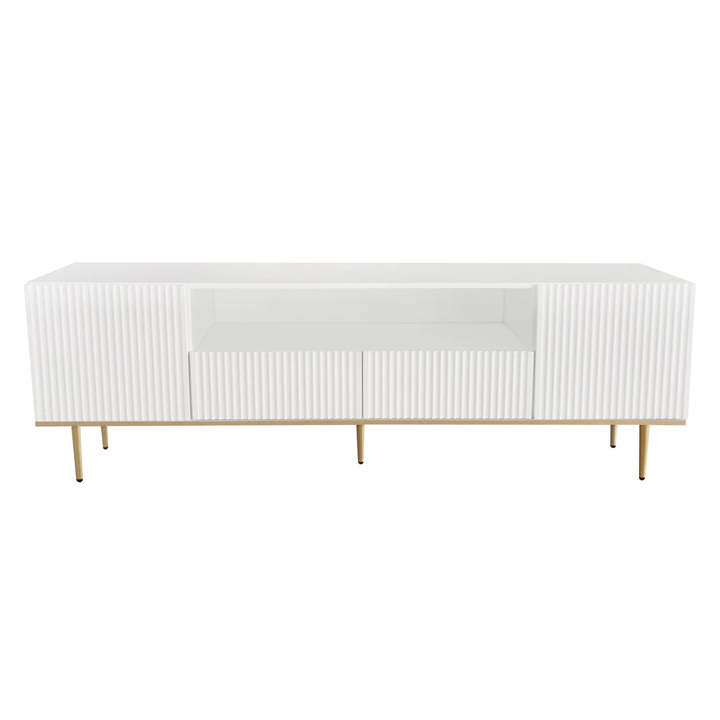 White TV Stand with 2 Drawers and 2 Cabinets S22922