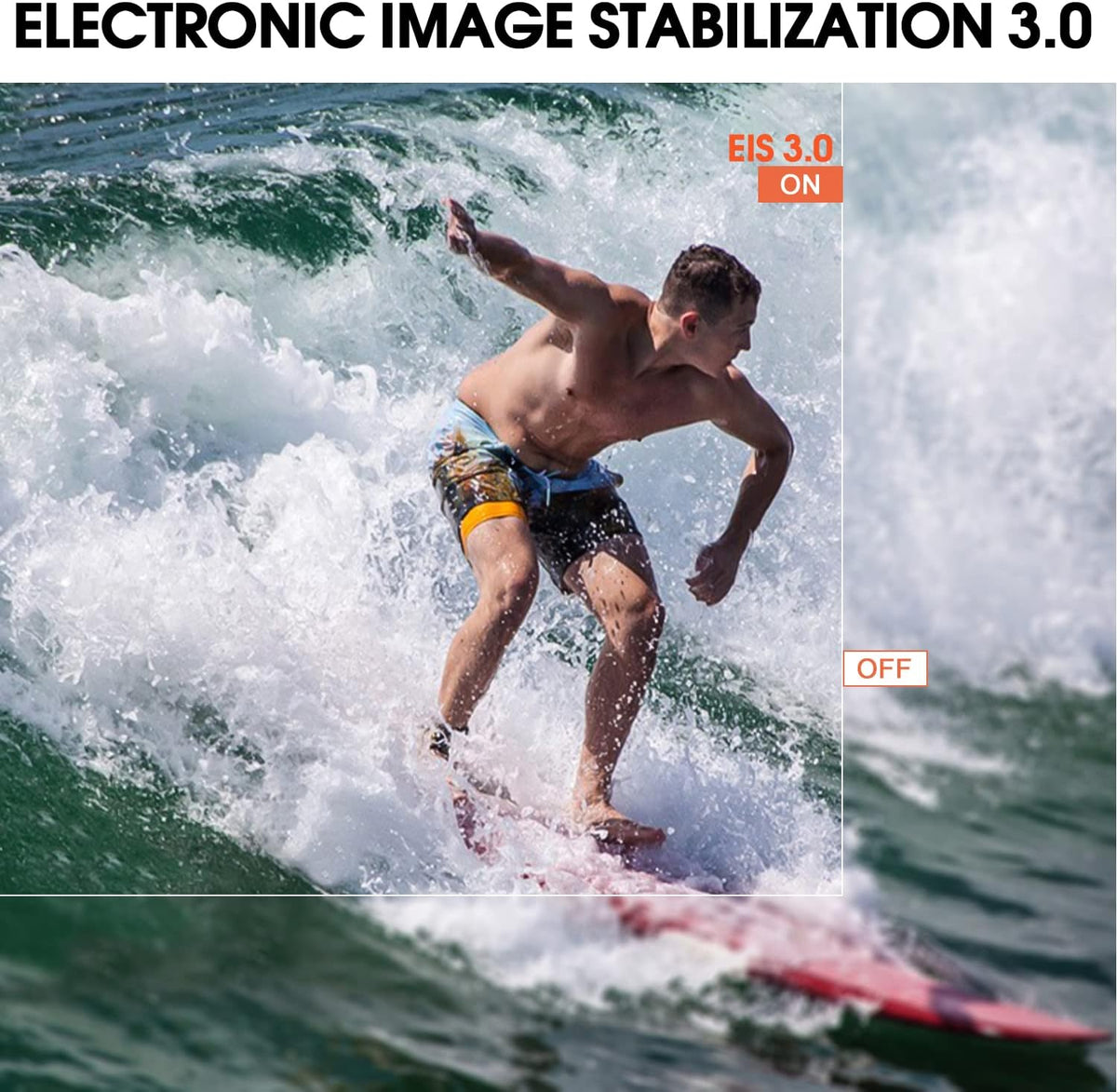 Grey Waterproof Action Camera with Stabilization W456