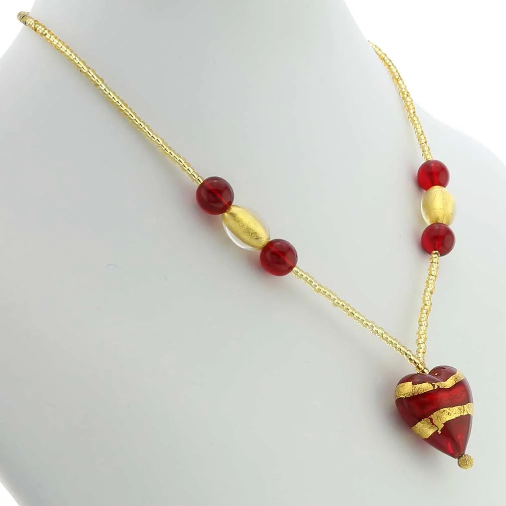Murano Glass Heart Necklace N411623