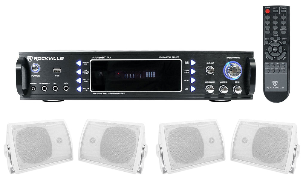 1000 w Home Theater Bluetooth Receiver with 4 Speakers and Swivel Brackets N544
