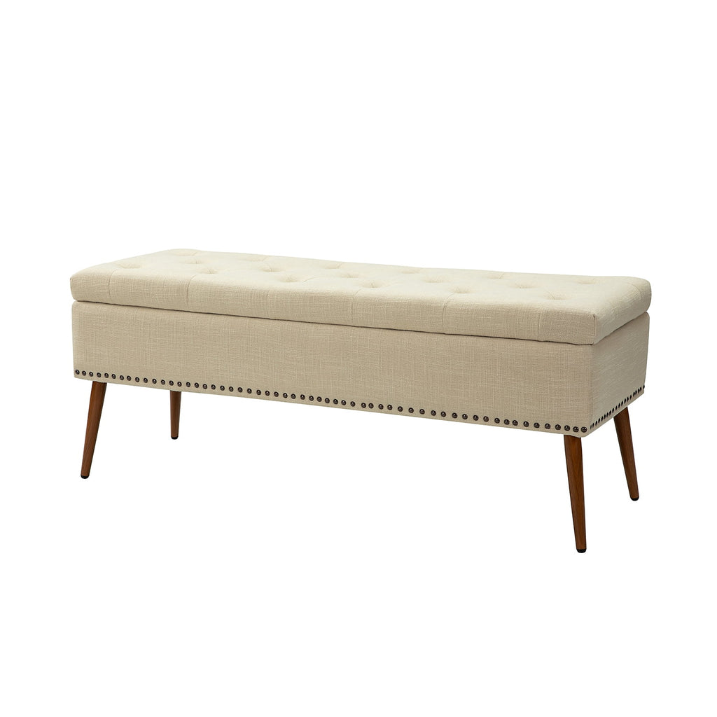 47" Upholstered Storage Bench Ottoman B835